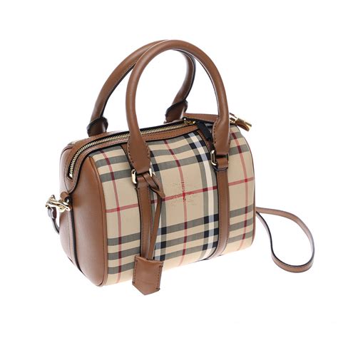 borsa e bauletto burberry|Borsa bowling mini Check (Marrone betulla scuro) .